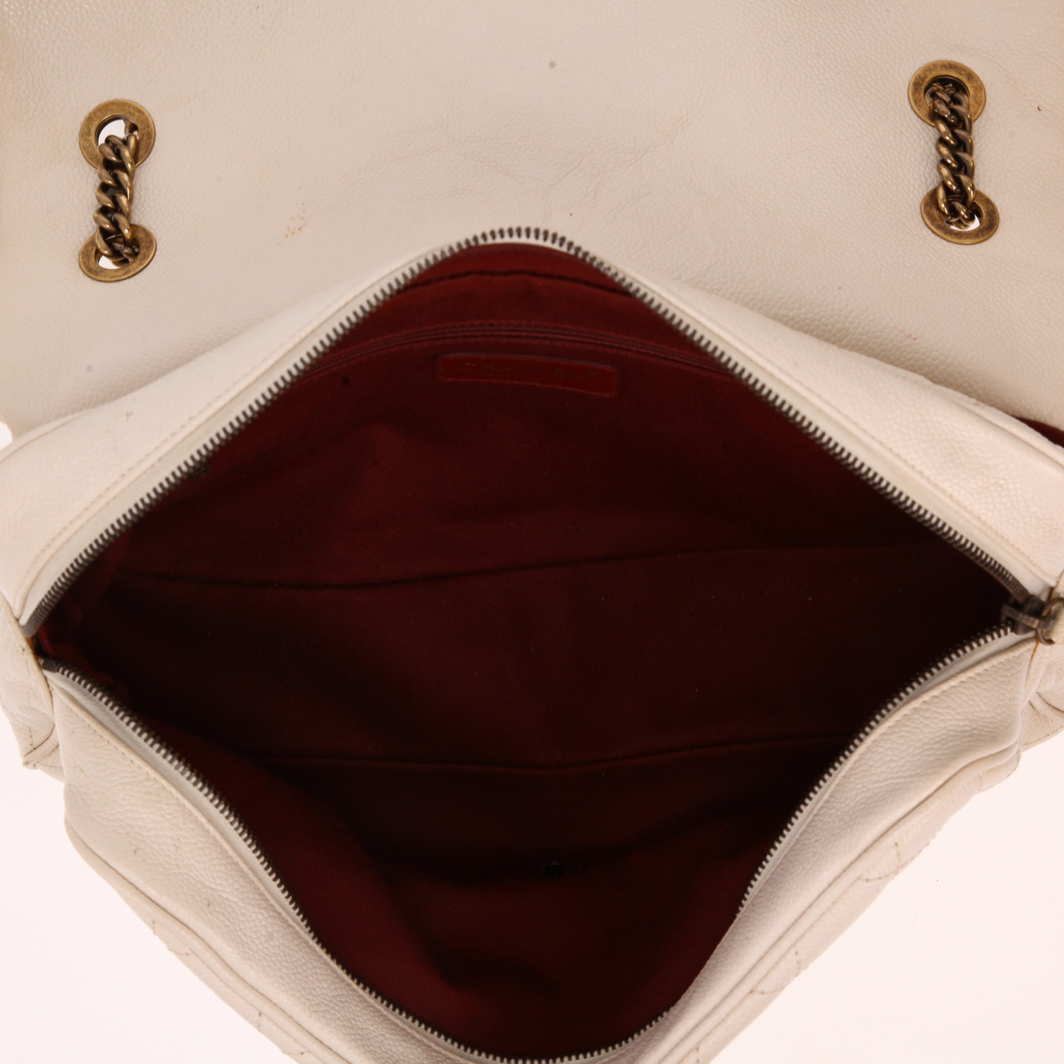 Chanel   handbag  in cream color quilted leather - Detail D3