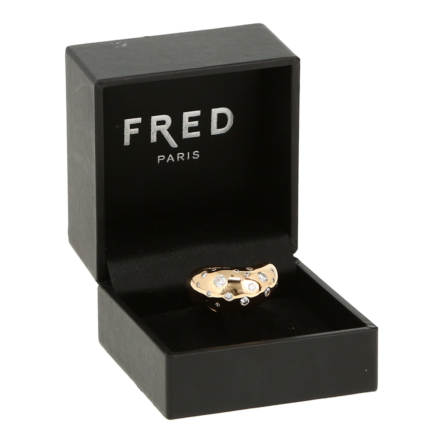 Fred Mouvementée ring in yellow gold and diamonds - Detail D2