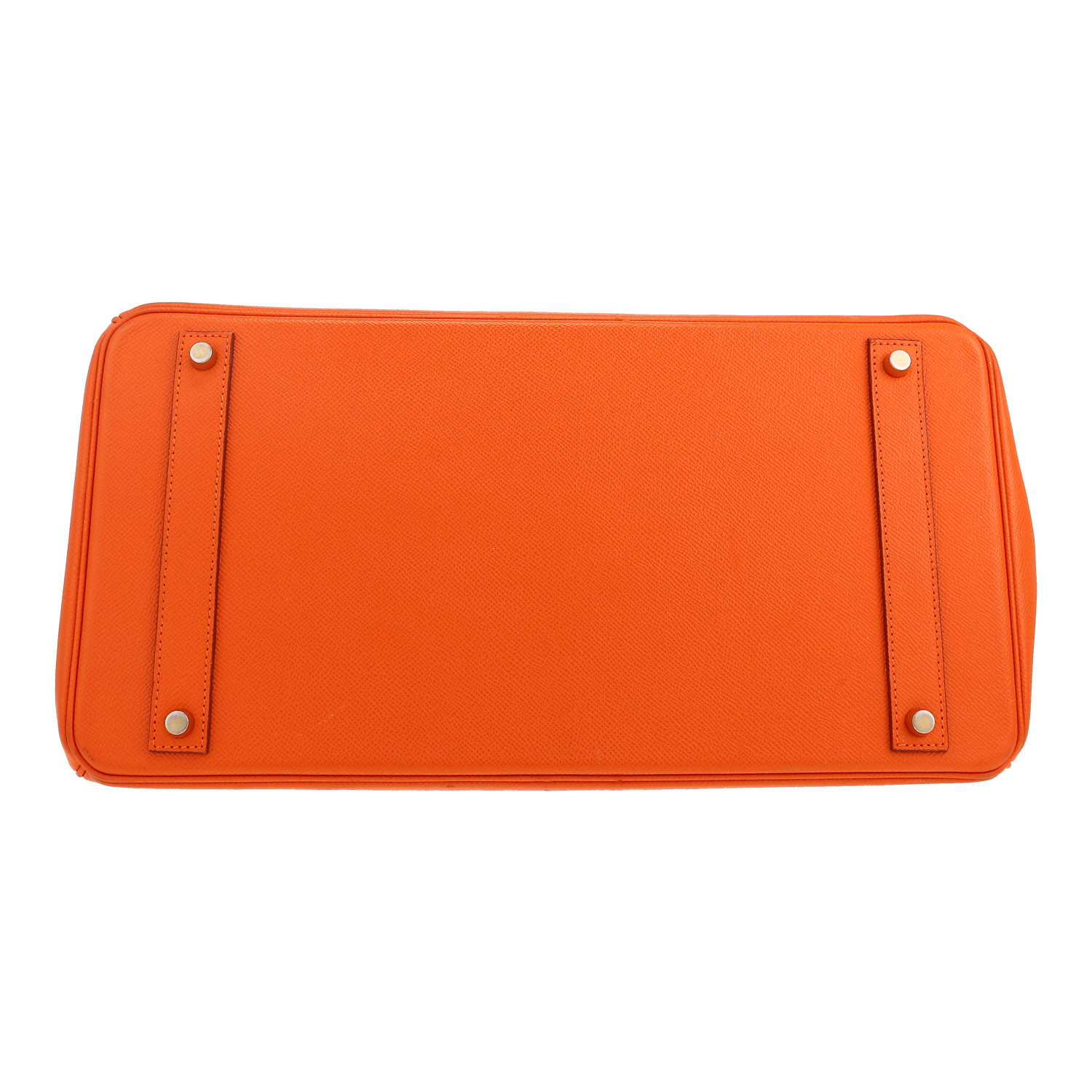 Hermès  Birkin 40 cm handbag  in orange epsom leather - Detail D1