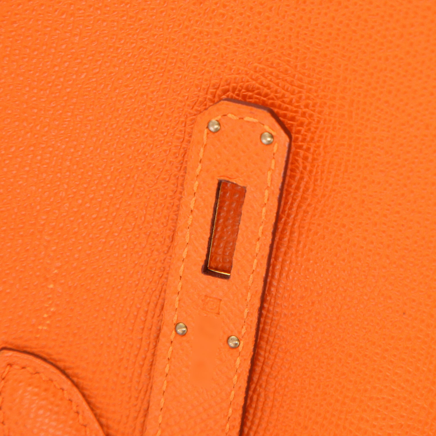 Bolso de mano Hermès  Birkin 40 cm en cuero epsom naranja - Detail D4