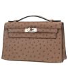 Pochette Hermès  Kelly - Clutch in struzzo grigio - 00pp thumbnail