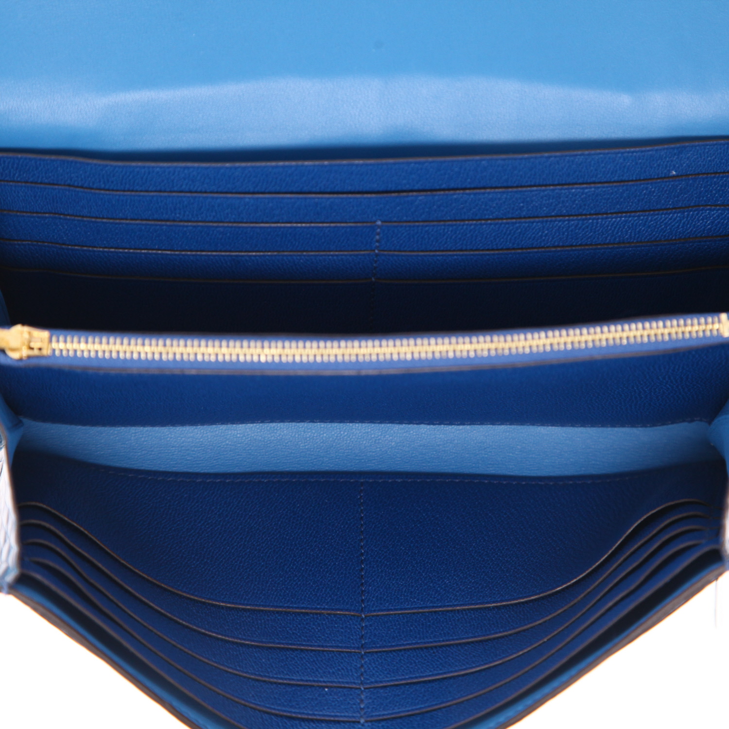 Portafogli Hermès  Constance Wallet in alligatore blu - Detail D3