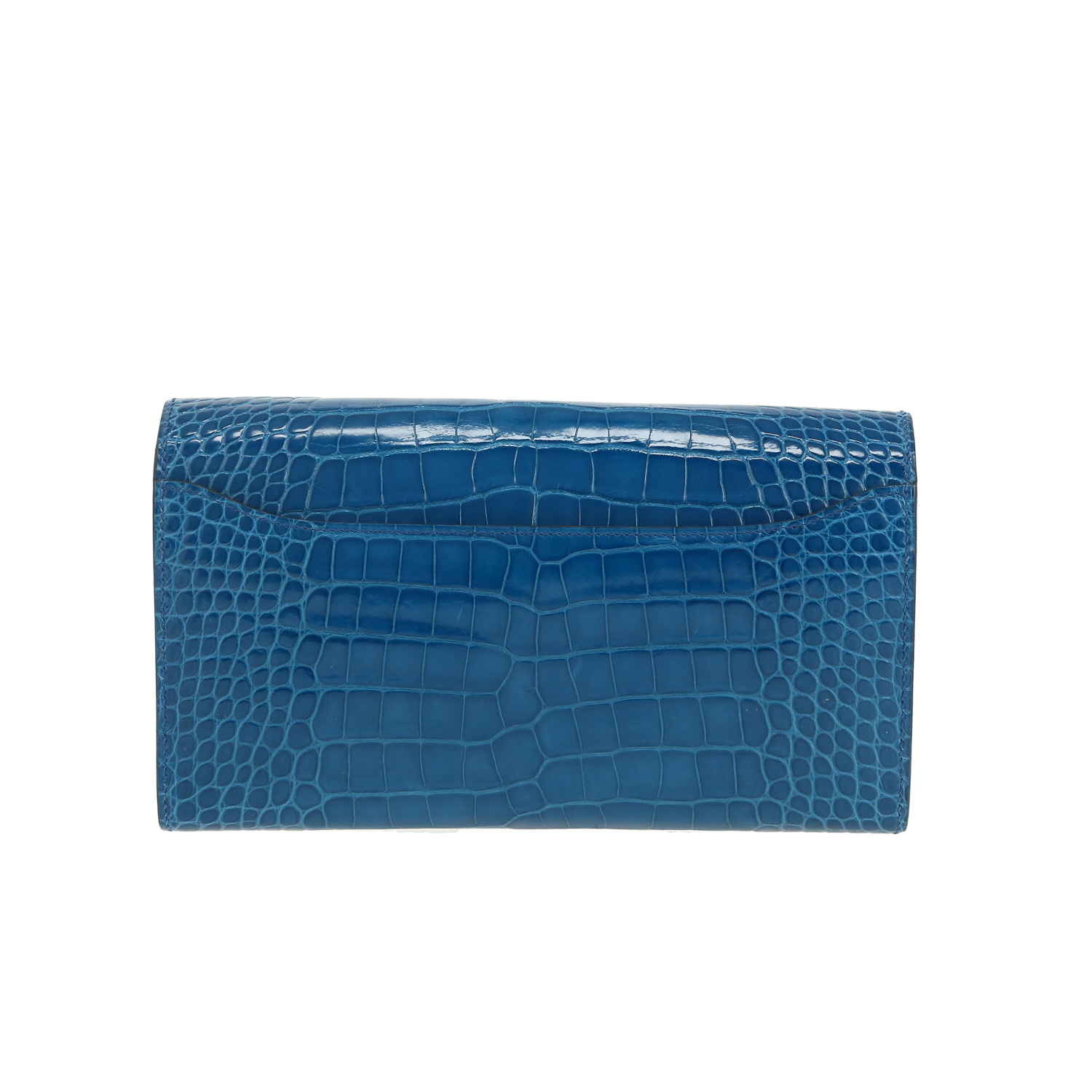 Billetera Hermès  Constance Wallet en aligátor azul - Detail D4
