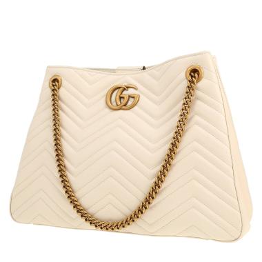 Shopping bag Gucci  GG Marmont in pelle trapuntata bianco sporco