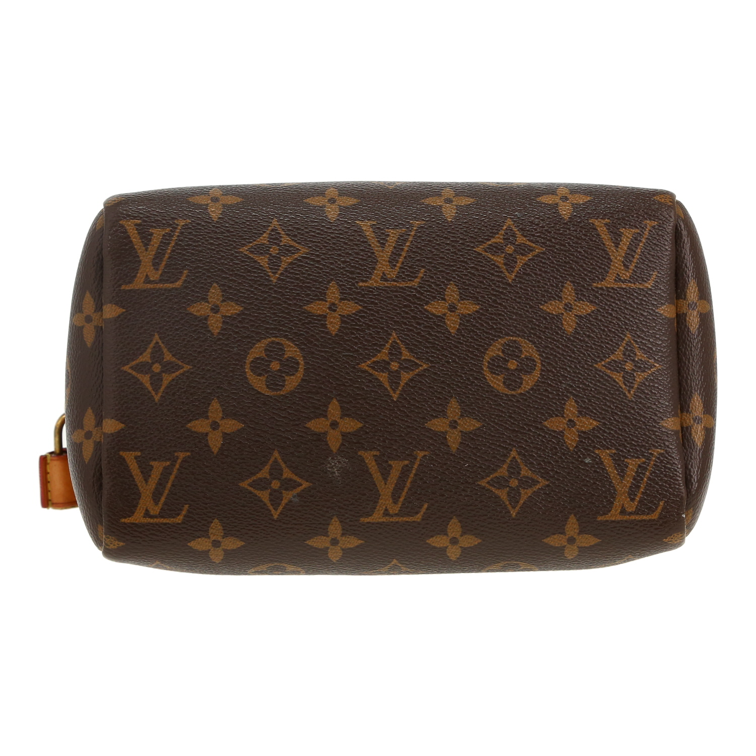Louis Vuitton  Speedy 20 cm handbag  in brown monogram canvas  and natural leather - Detail D1