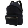 Mochila Saint Laurent  City en lona azul marino y cuero negro - 00pp thumbnail