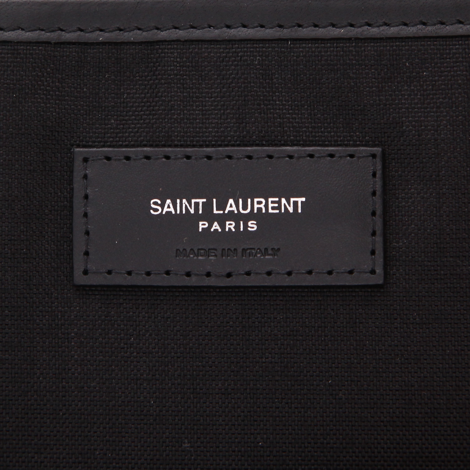 Saint Laurent City backpack in navy blue canvas and black leather - Detail D2