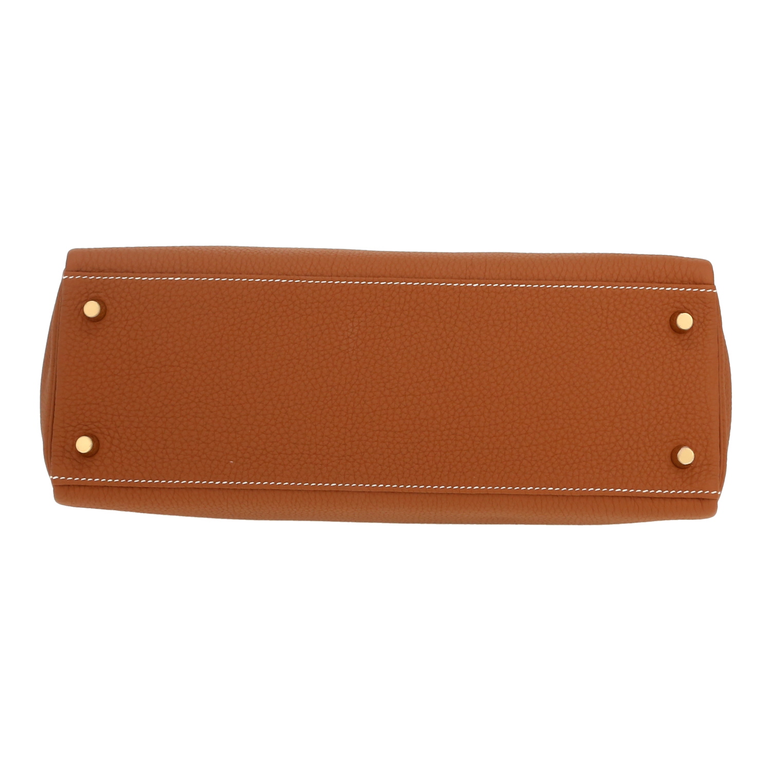 Hermès  Kelly 32 cm handbag  in gold togo leather - Detail D1