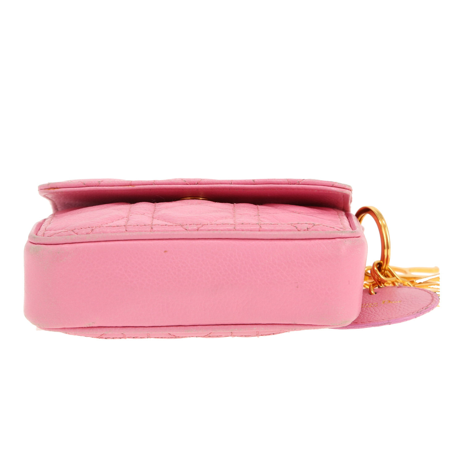 Dior Vintage shoulder bag in pink grained leather - Detail D1