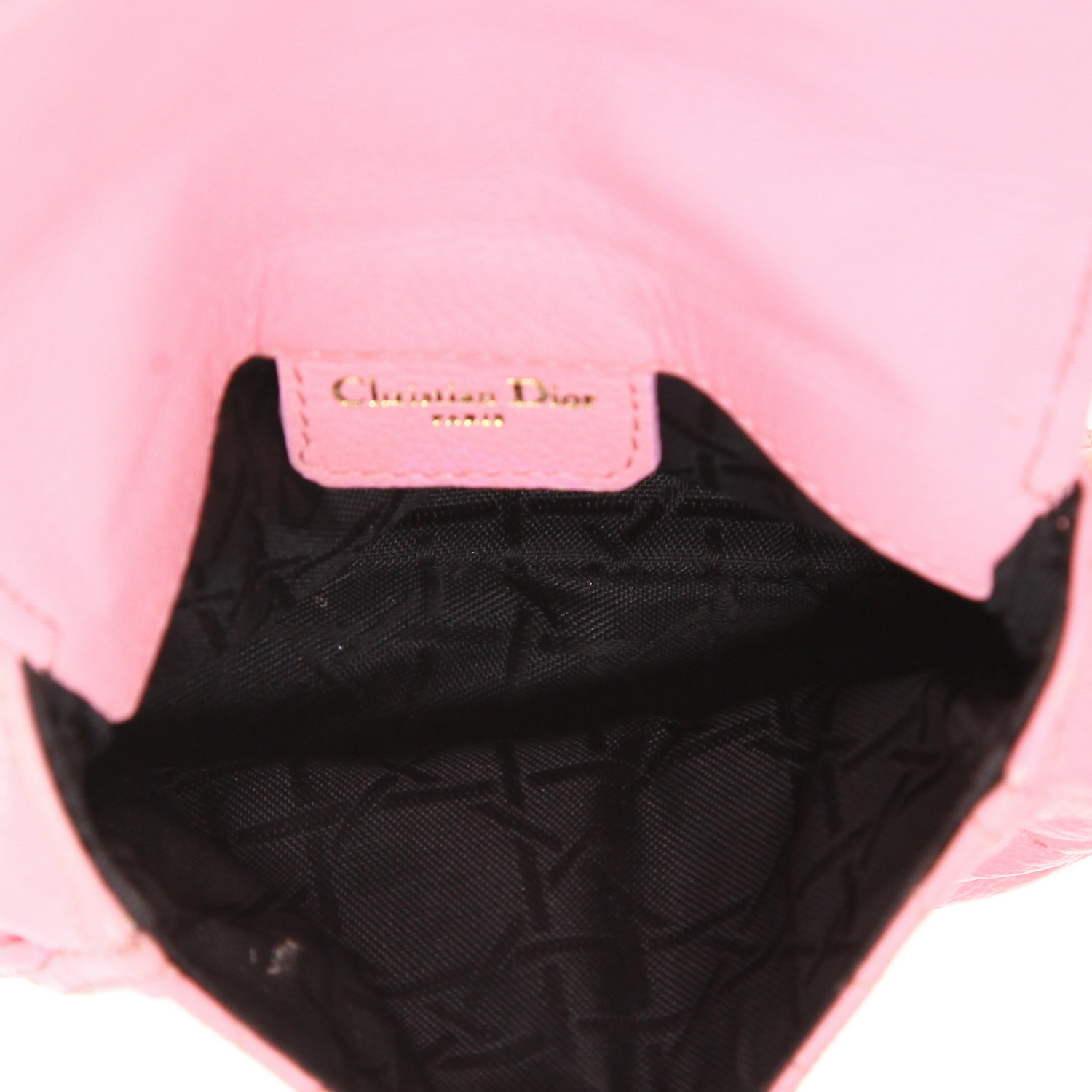 Dior Vintage shoulder bag in pink grained leather - Detail D3