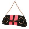 Gucci  Mors handbag  in black and pink leather  and black logo canvas - 00pp thumbnail