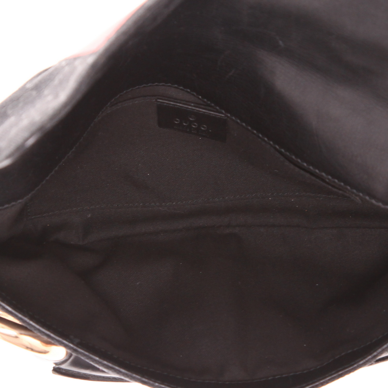 Sac à main Gucci  Mors en cuir noir et rose et toile siglée noire - Detail D3