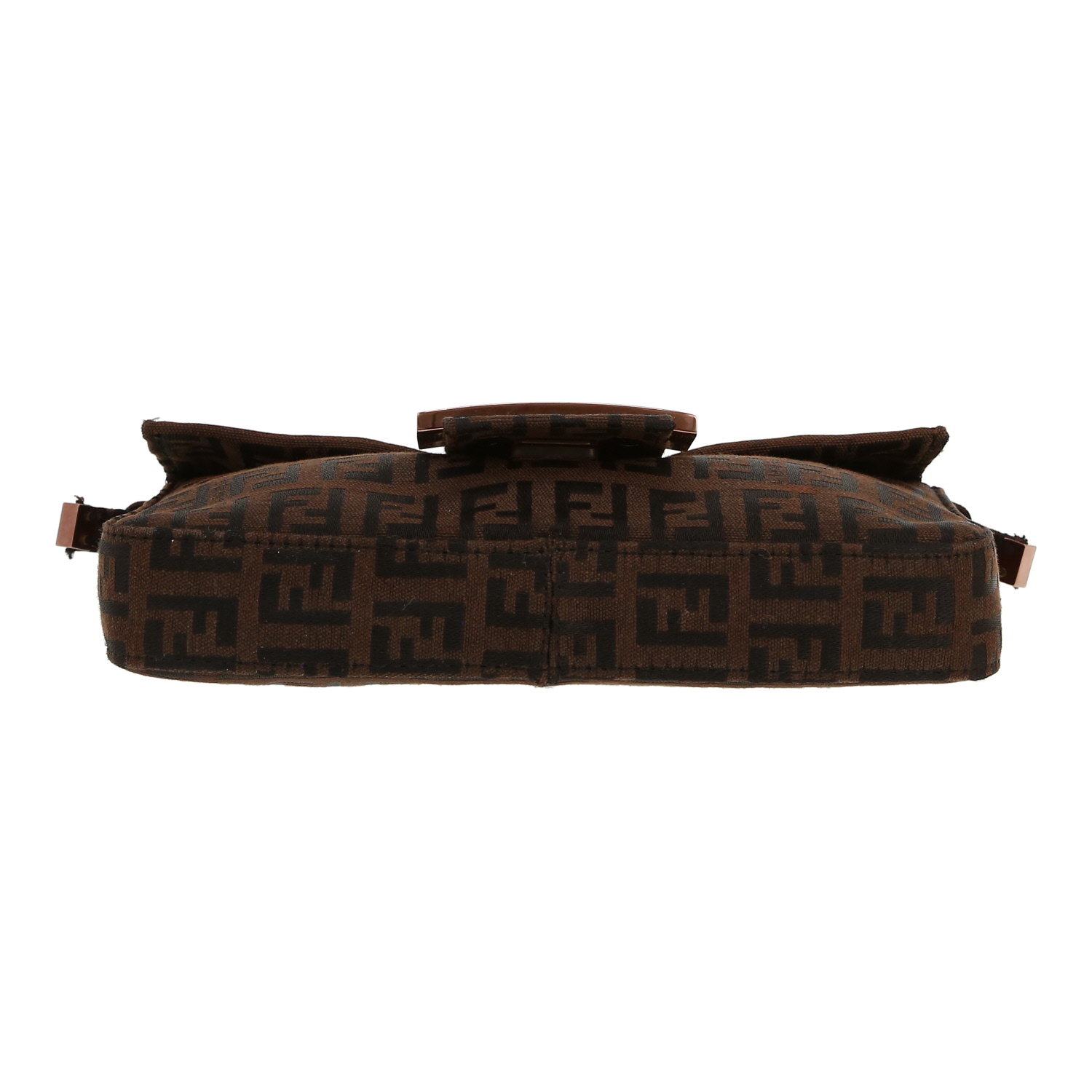 Fendi  Mini Baguette handbag  in brown logo canvas - Detail D1