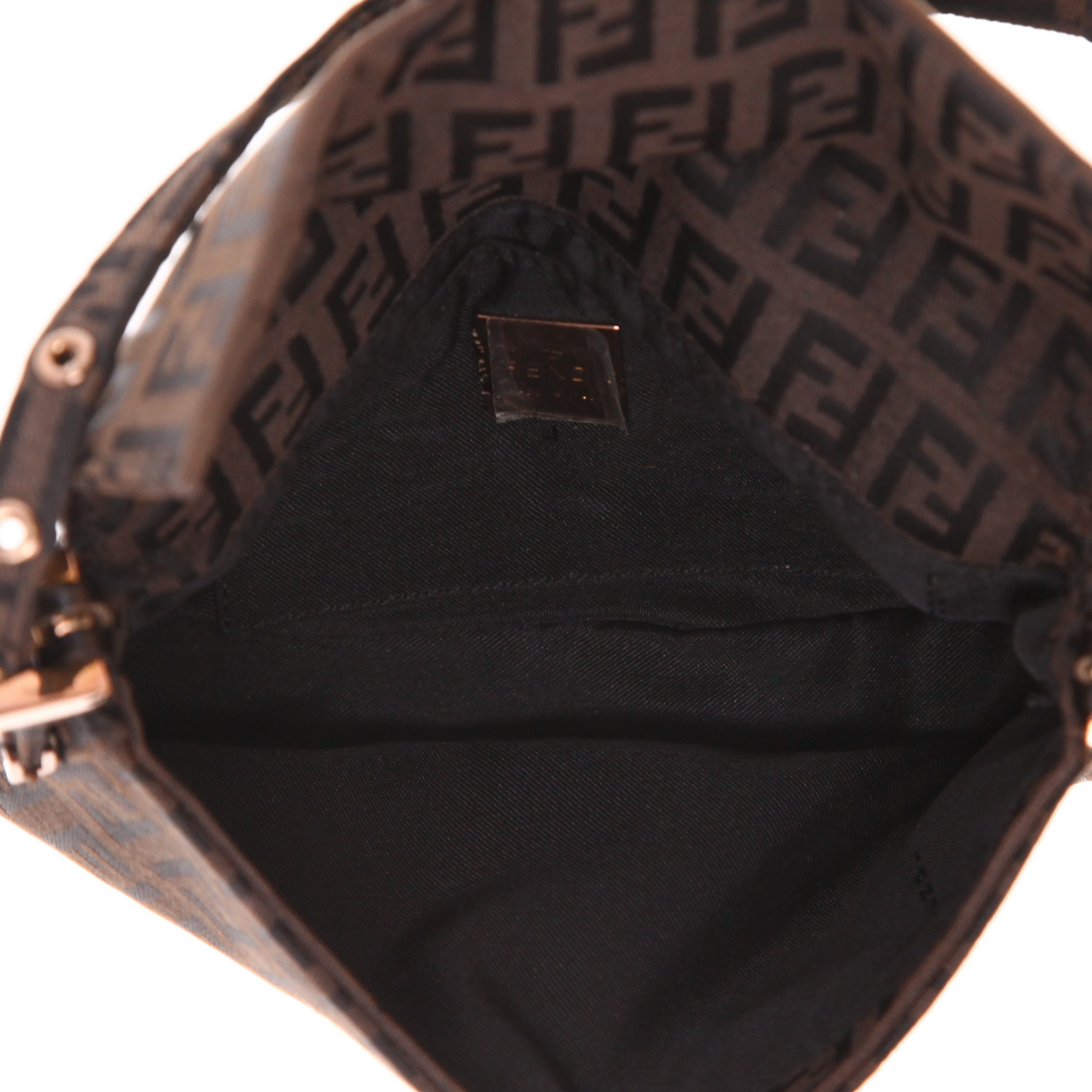 Sac à main Fendi  Mini Baguette en toile siglée marron - Detail D3