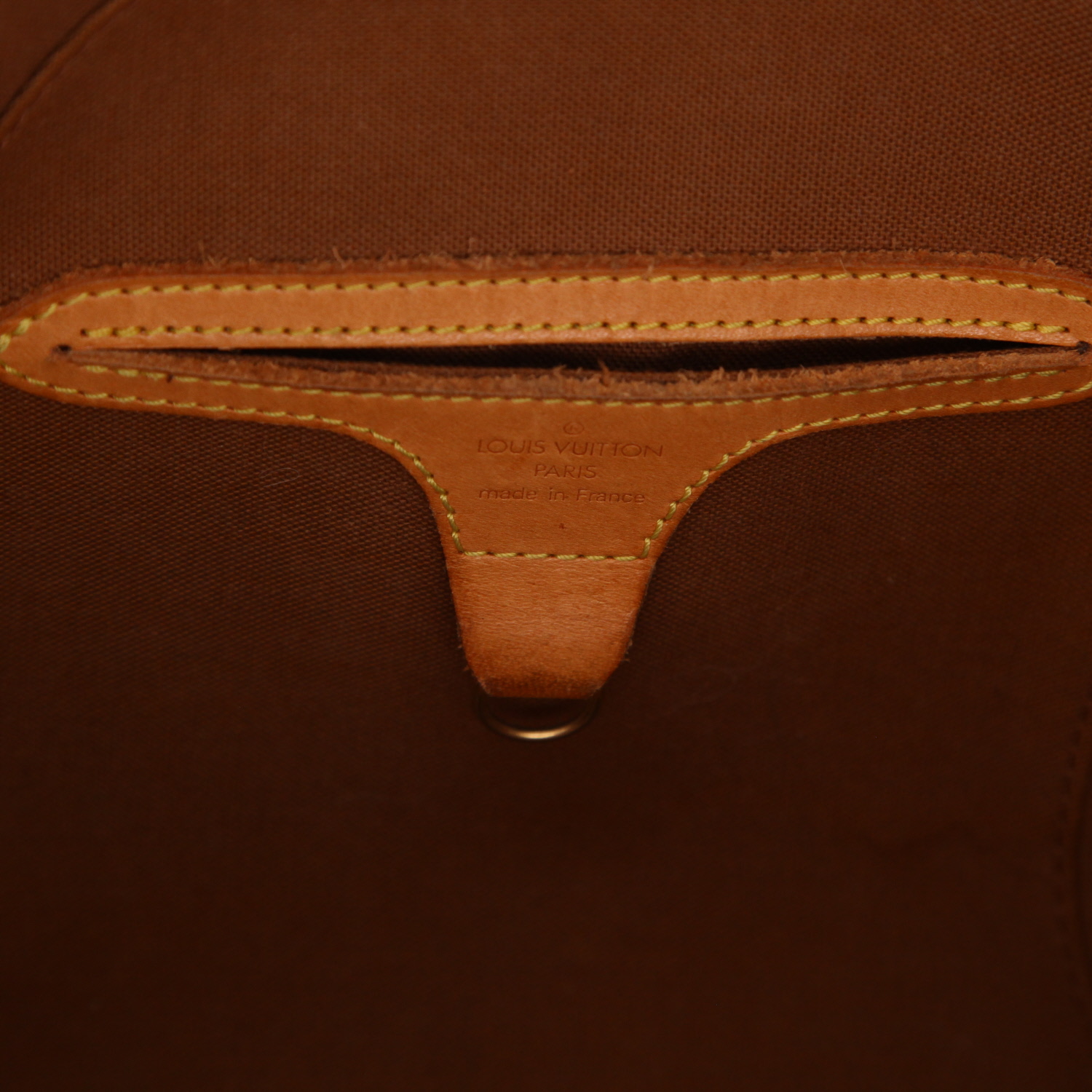 Bolso de mano Louis Vuitton  Ellipse en lona Monogram marrón y cuero natural - Detail D2