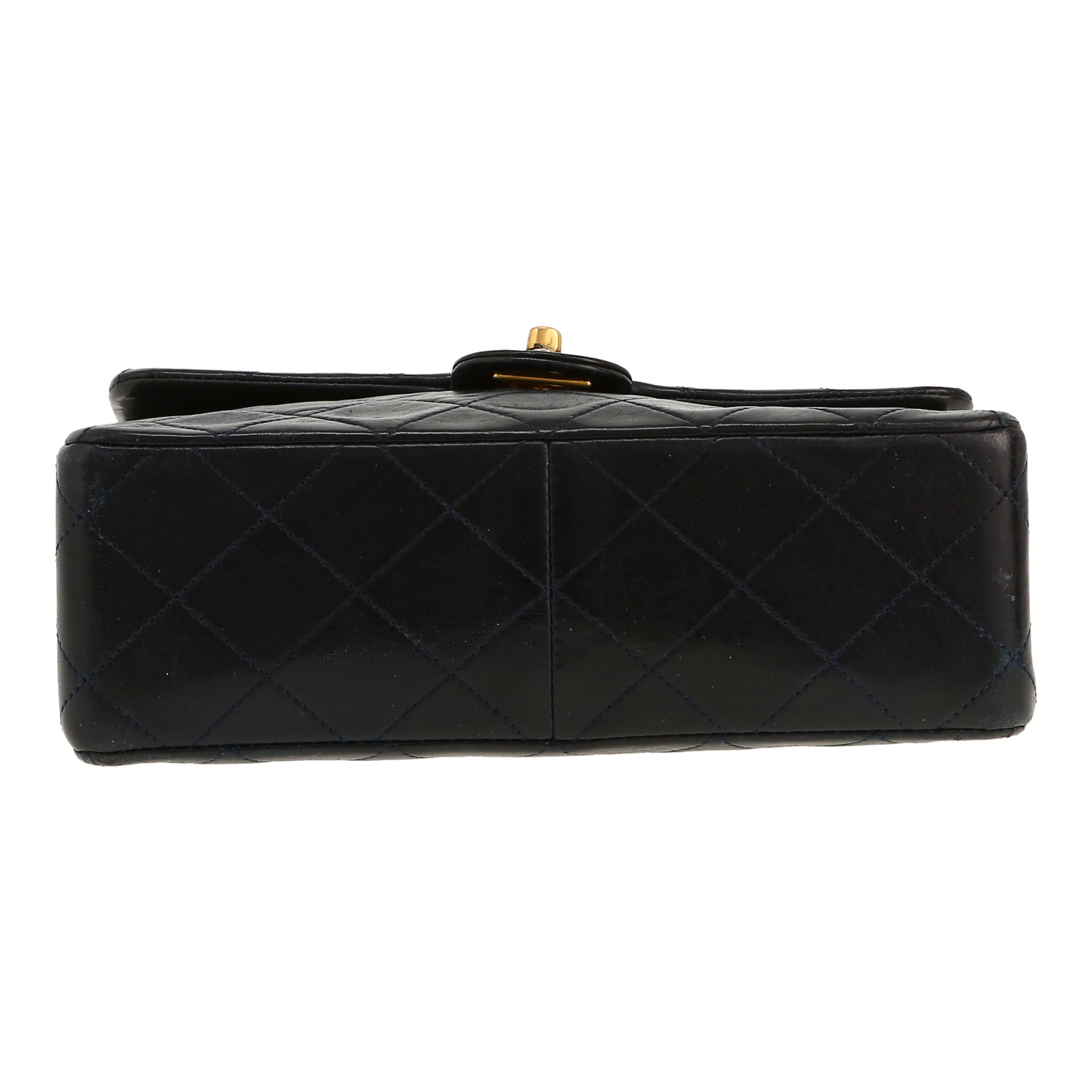 Chanel  Timeless Vintage shoulder bag  in navy blue quilted leather - Detail D1