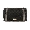 Chanel 2.55 handbag  in black quilted iridescent leather - 360 thumbnail