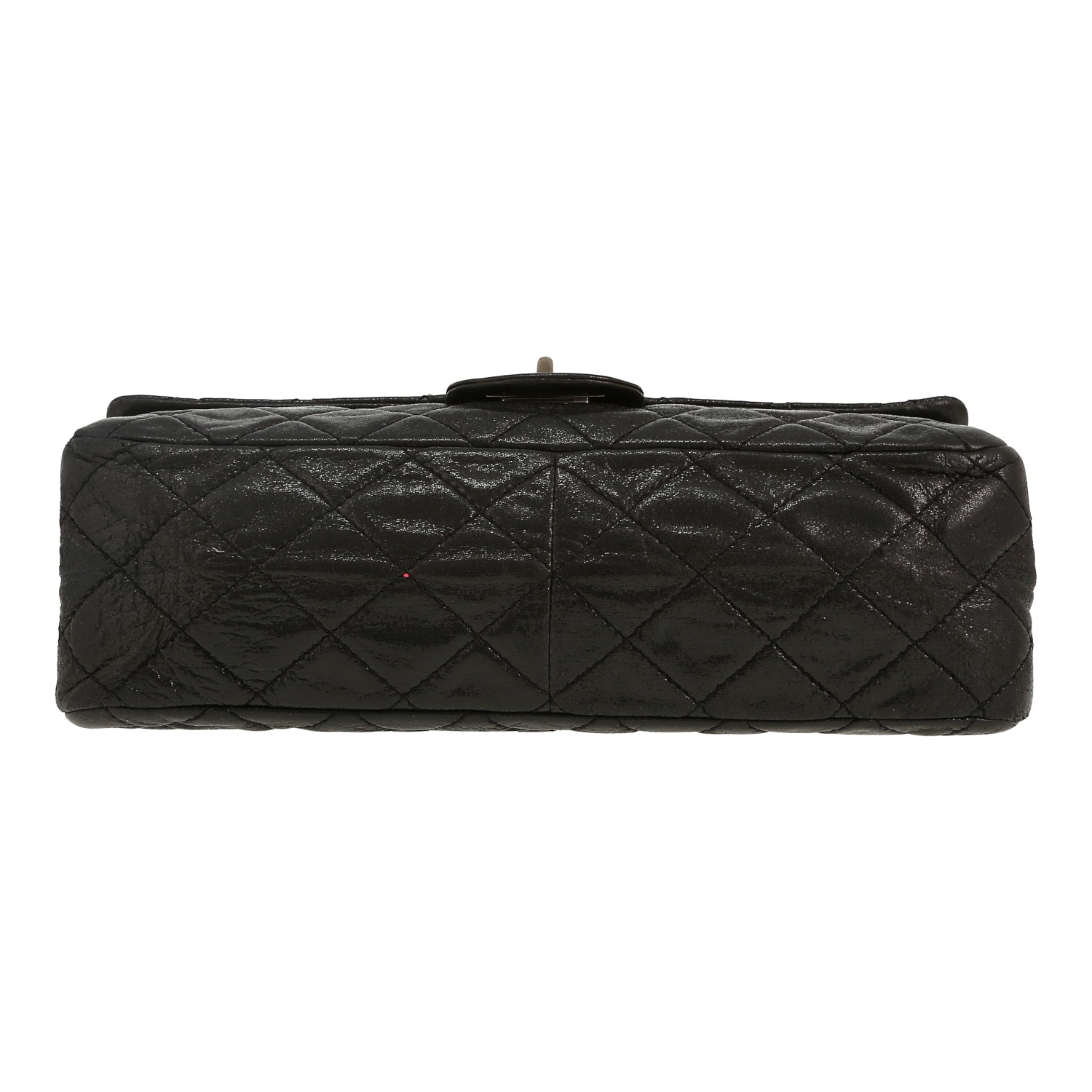 Sac à main Chanel 2.55 en cuir irisé matelassé noir - Detail D1