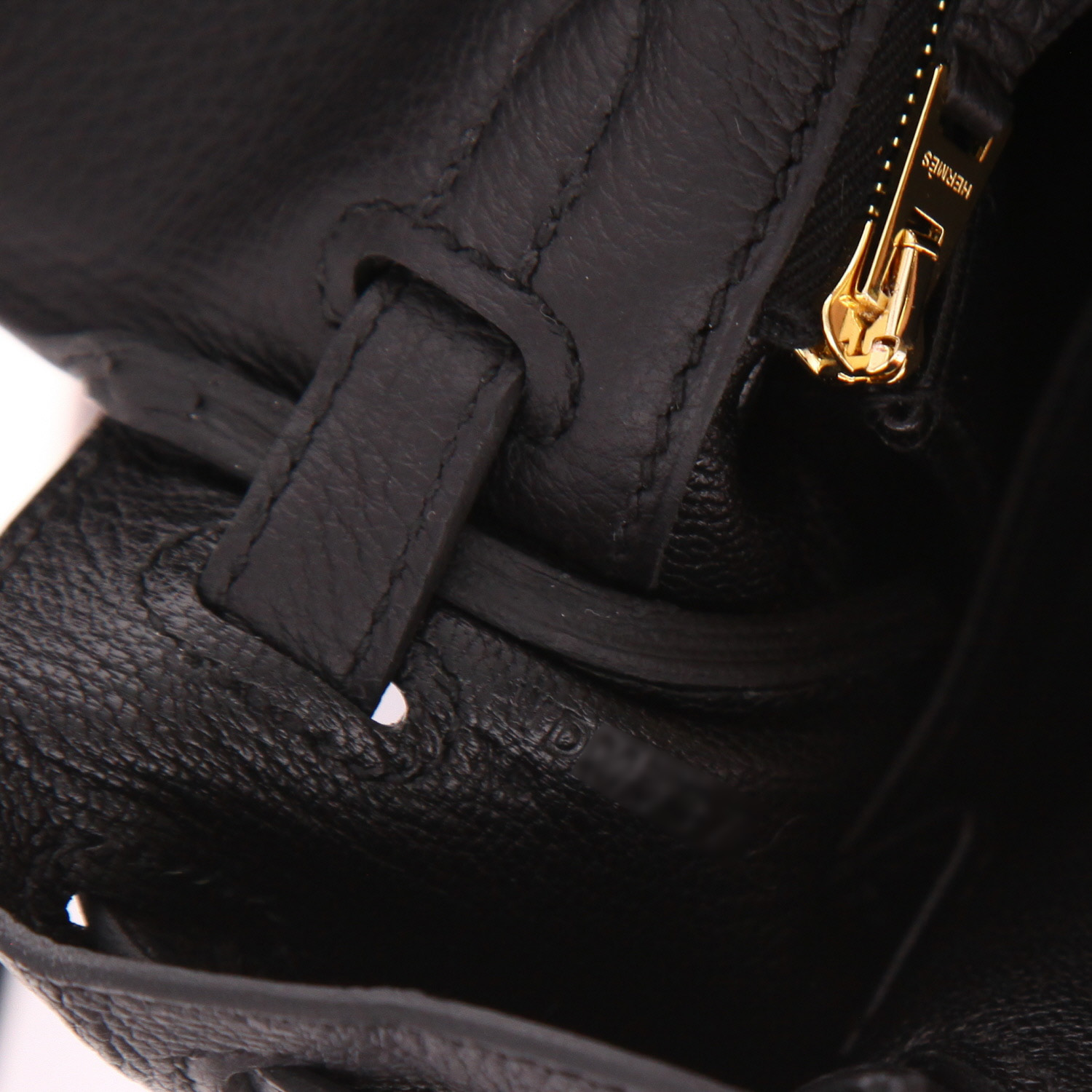 Borsa Hermès  Kelly 25 cm in pelle togo nera - Detail D4