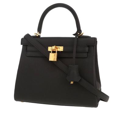 Hermès  Kelly 25 cm handbag  in black togo leather