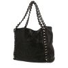 Chanel   shopping bag  in black leather - 00pp thumbnail