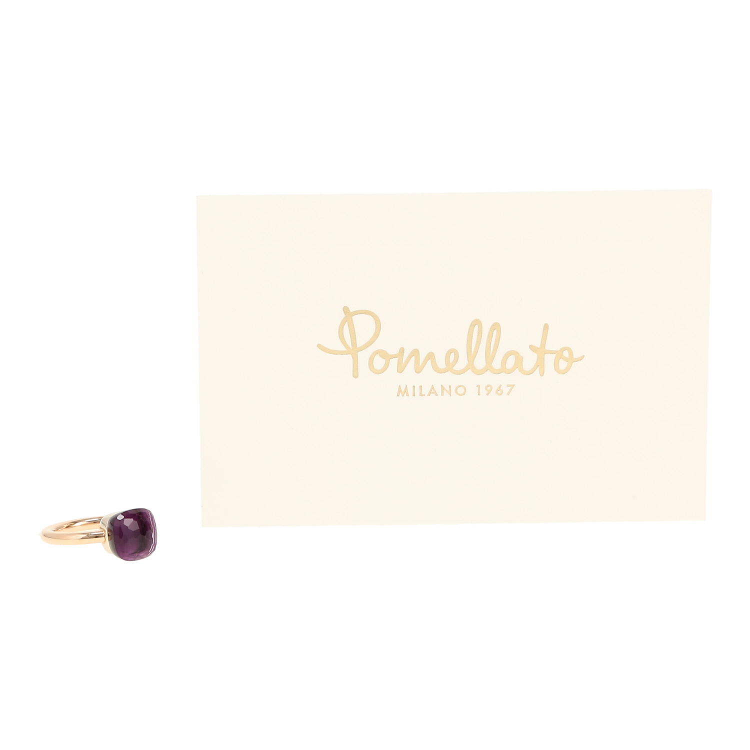 Sortija Pomellato Nudo Classic de oro rosa y amatista - Detail D2