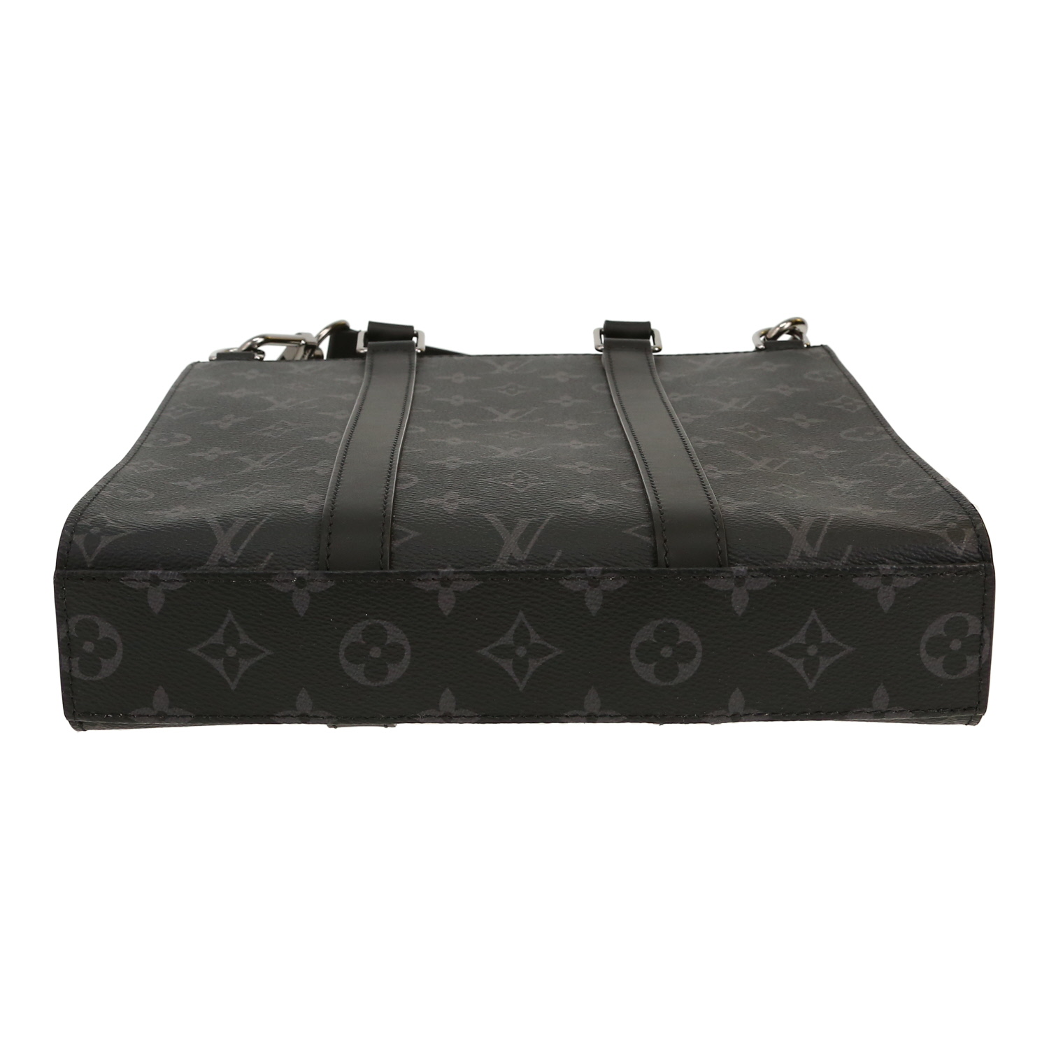 Borsa a tracolla Louis Vuitton in tela Monogram grigio Graphite e pelle nera - Detail D1