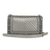 Chanel  Boy shoulder bag  in grey quilted leather - Detail D4 thumbnail