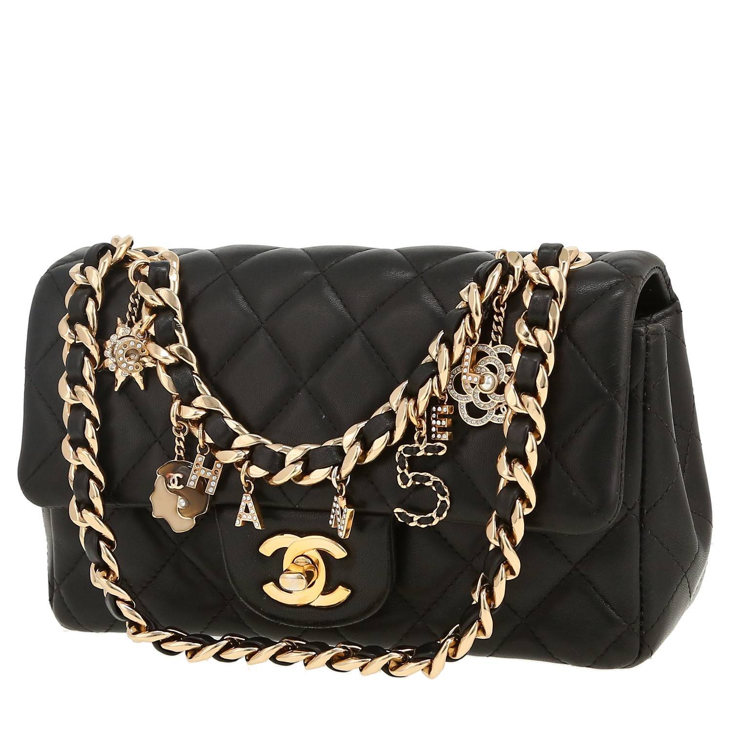 Chanel Timeless Mini shoulder bag in black quilted leather