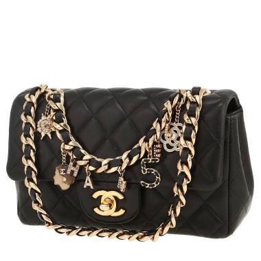 Bolso bandolera Chanel  Mini Timeless en cuero acolchado negro