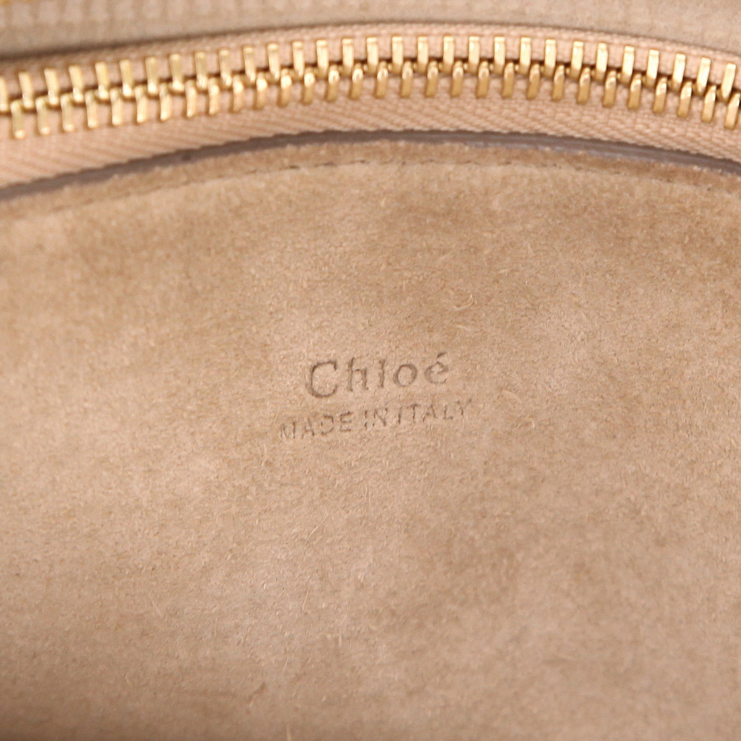 Sac bandoulière Chloé   en Veau velours marron et cuir marron - Detail D2