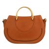 Chloé   shoulder bag  in brown Veau velours  and brown leather - Detail D4 thumbnail