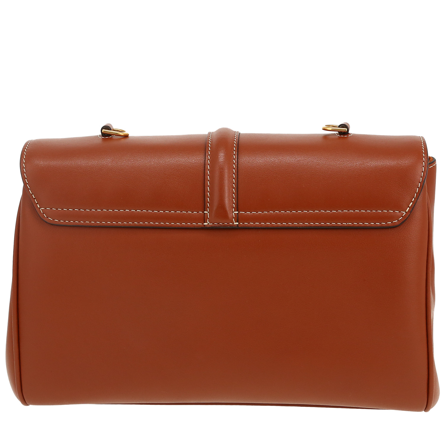 Sac bandoulière Celine  Soft Teen en cuir marron - Detail D4