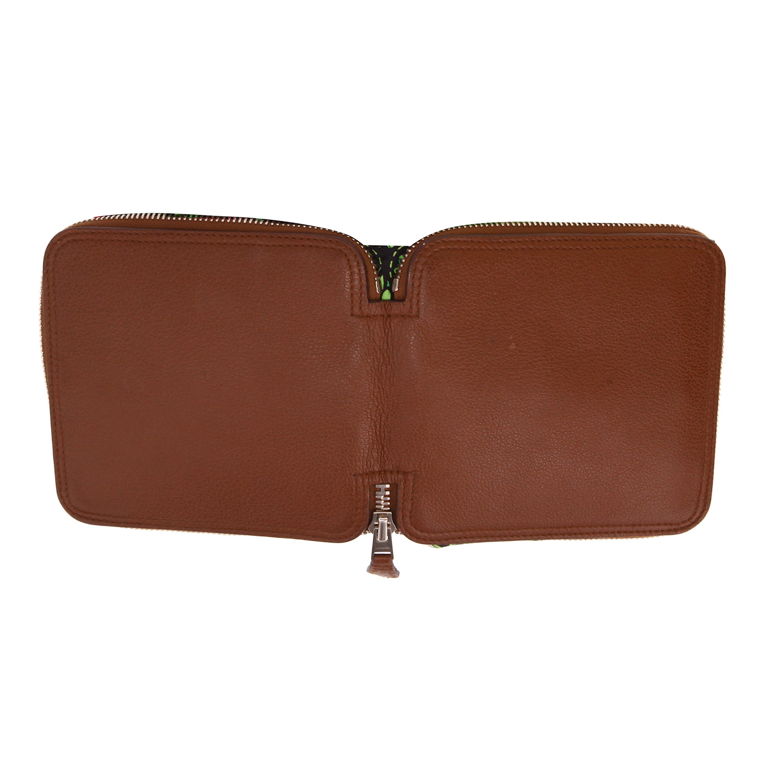 Hermès  Silky Pop - Shop Bag shopping bag  in black printed canvas  and brown grained leather - Detail D1