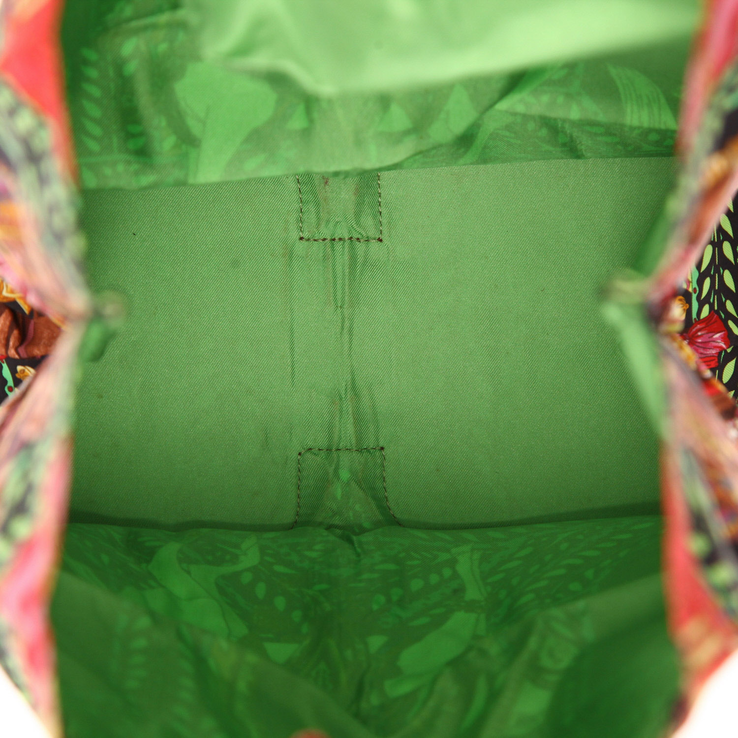 Shopping bag Hermès  Silky Pop - Shop Bag in tela con stampa nera e pelle martellata marrone - Detail D3