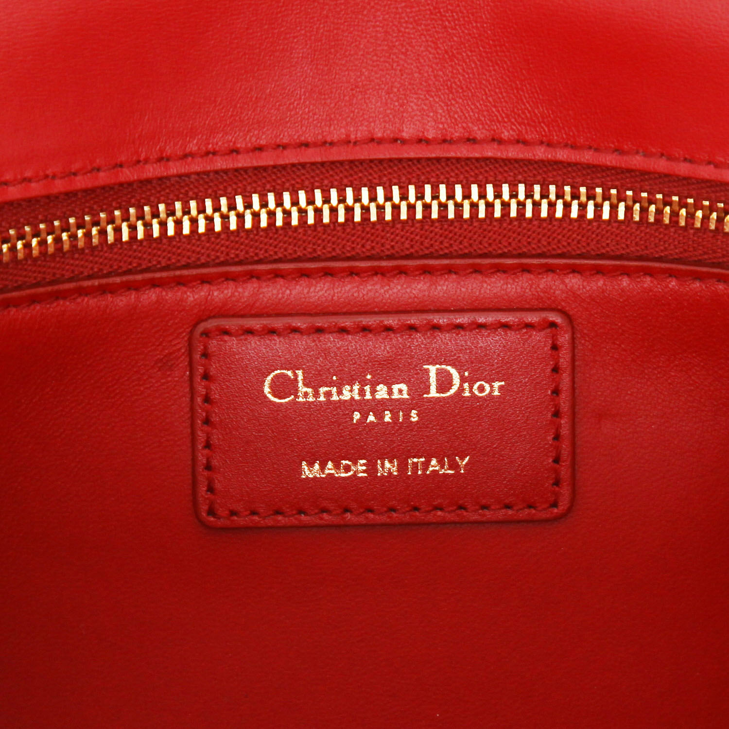 Sac bandoulière Dior  30 Montaigne en cuir rouge - Detail D2