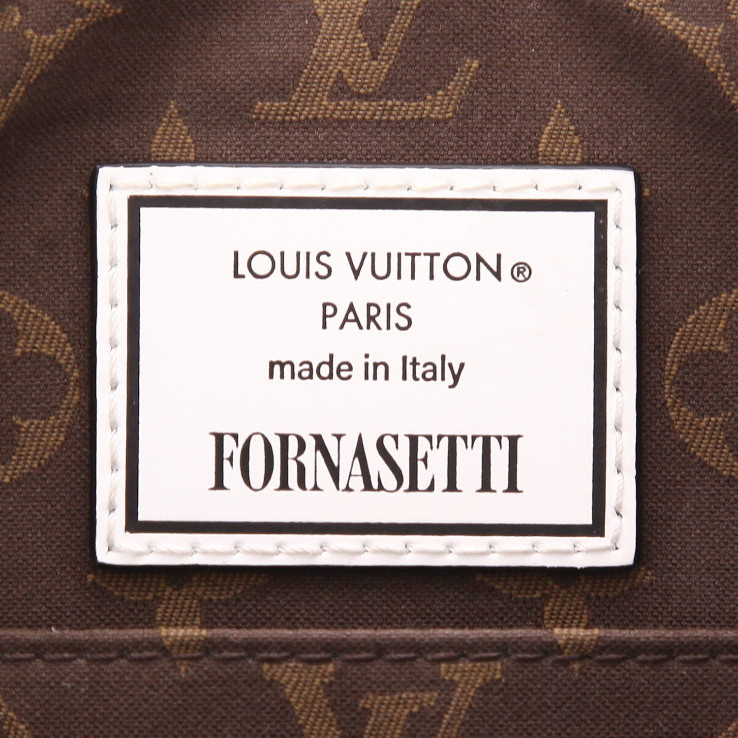 Louis Vuitton Editions Limitées Fornasetti handbag  in gold leather  and monogram canvas - Detail D2