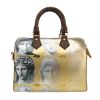 Louis Vuitton Editions Limitées Fornasetti handbag  in gold leather  and monogram canvas - Detail D4 thumbnail