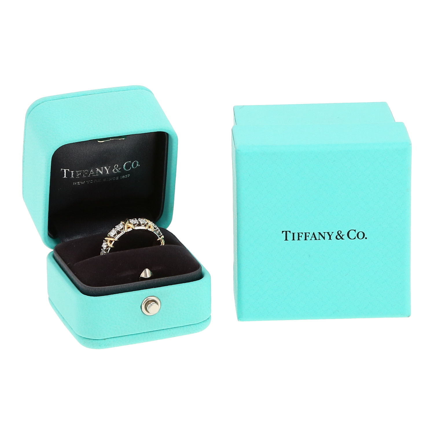 Anello Tiffany 
Co Sixteen Stones in platino, oro giallo e diamanti - Detail D2