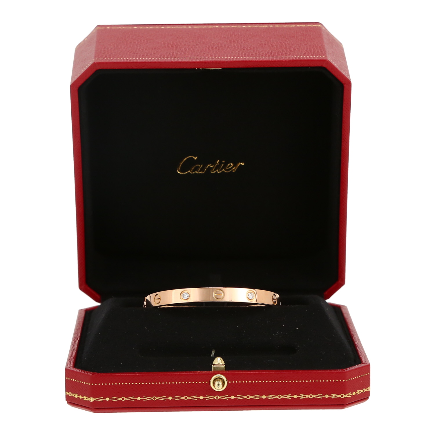 Bracciale Cartier Love 4 diamants in oro rosa e diamanti - Detail D2