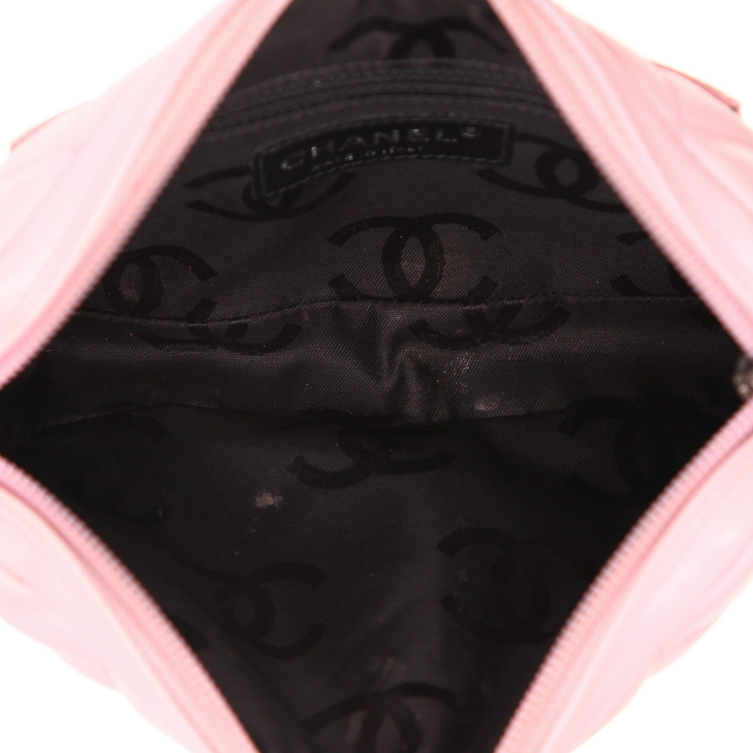 Bolso/bolsito Chanel  Cambon en cuero acolchado rosa y negro - Detail D3