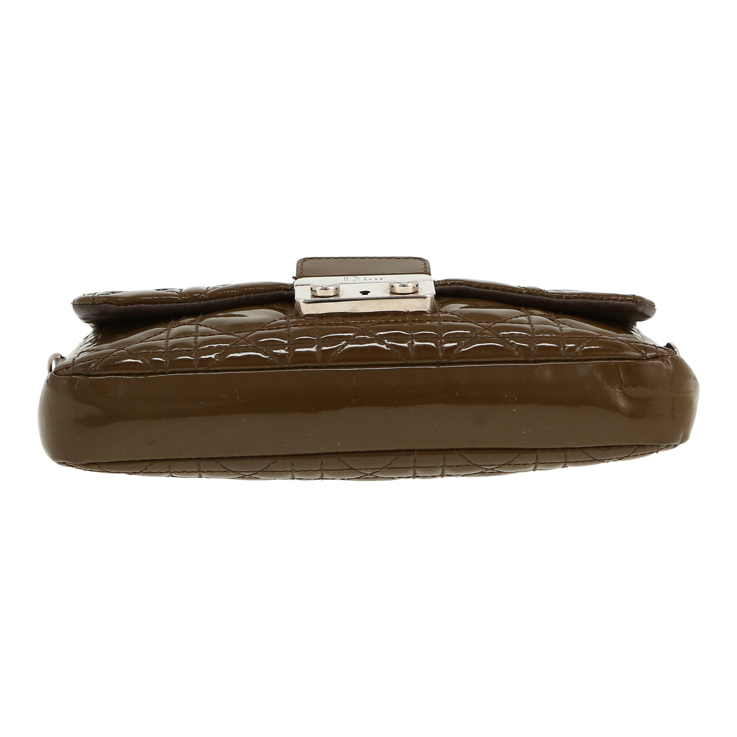 Dior  Miss Dior shoulder bag  in khaki patent cannage leather - Detail D1