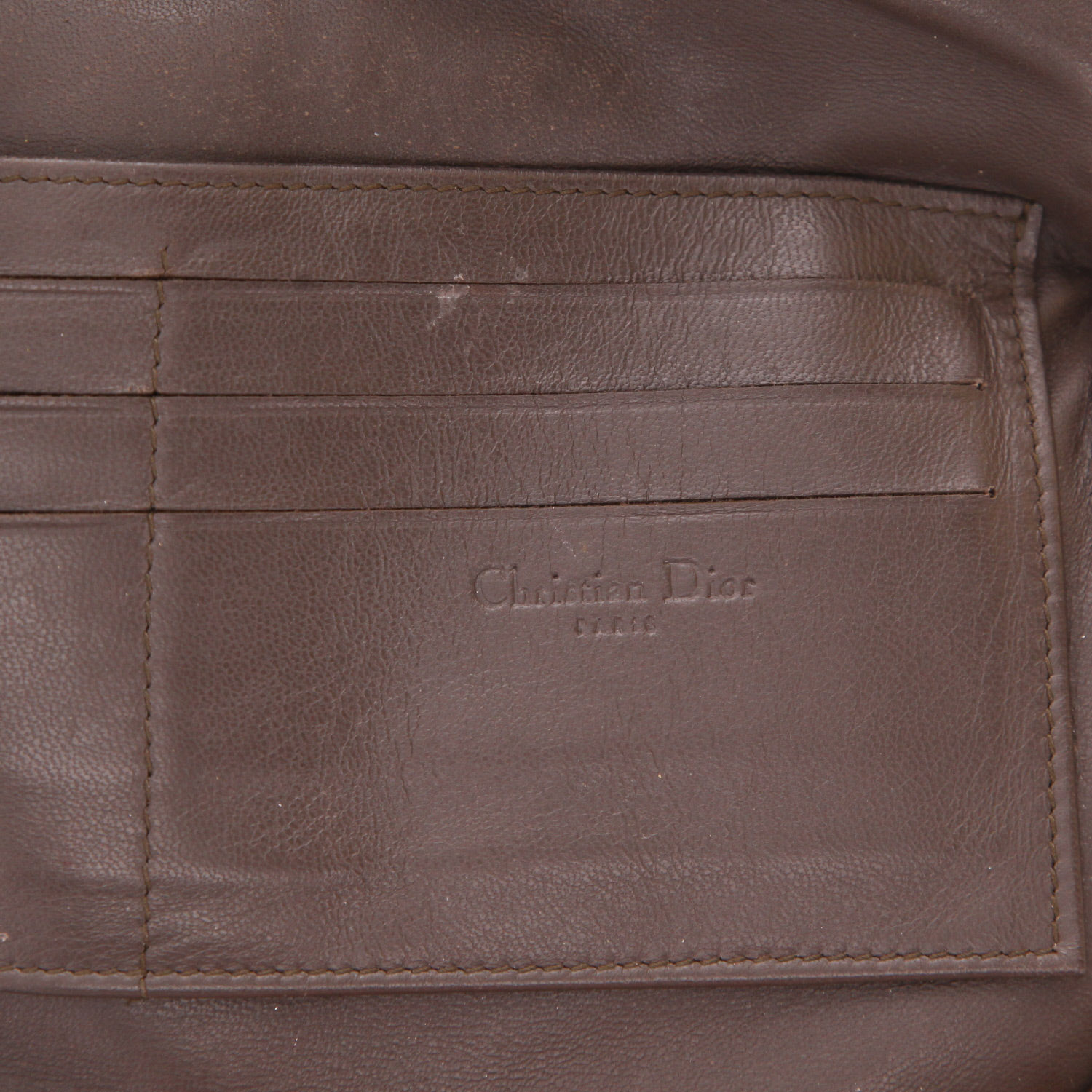 Borsa a tracolla Dior  Miss Dior in pelle verniciata verde kaki - Detail D2