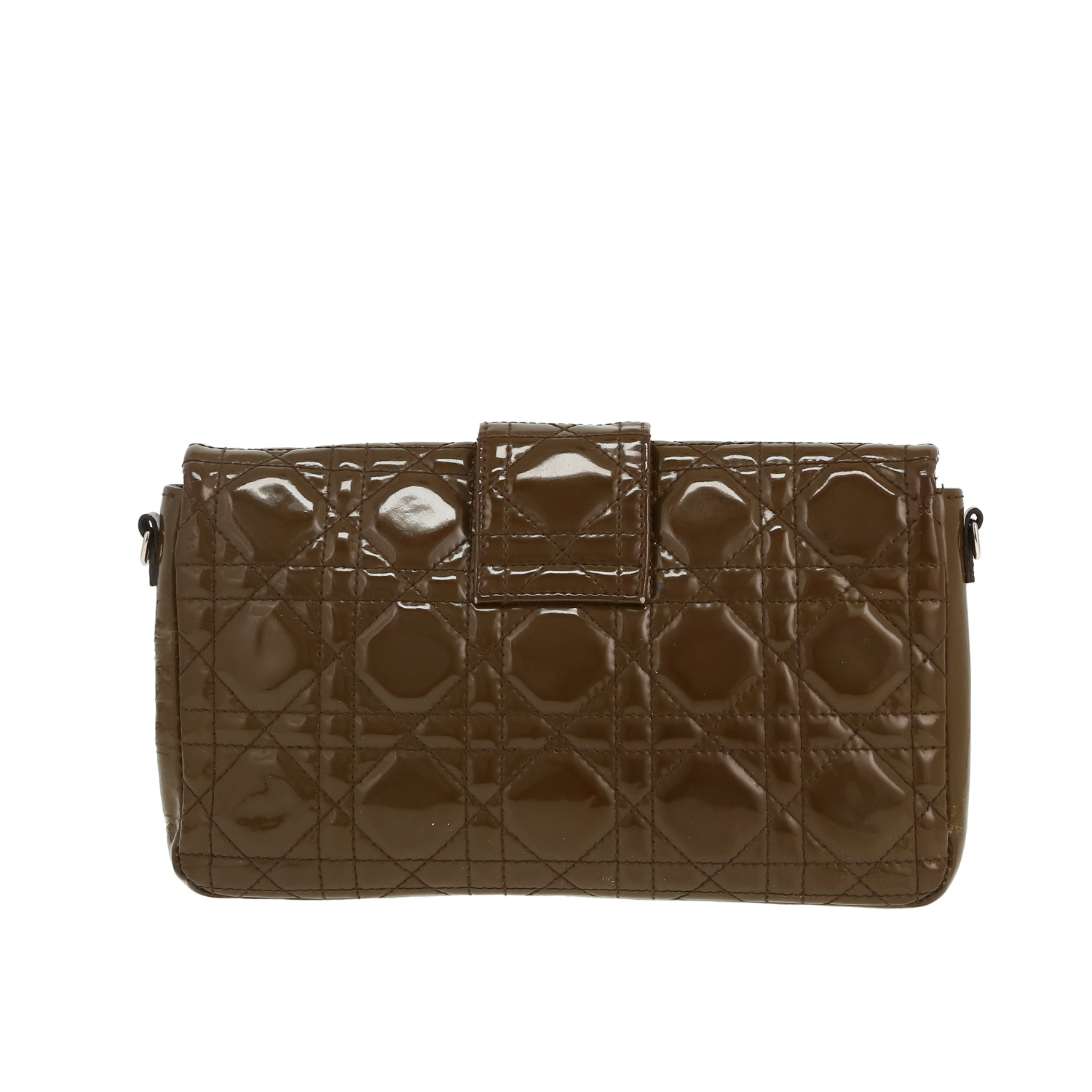 Dior  Miss Dior shoulder bag  in khaki patent cannage leather - Detail D4