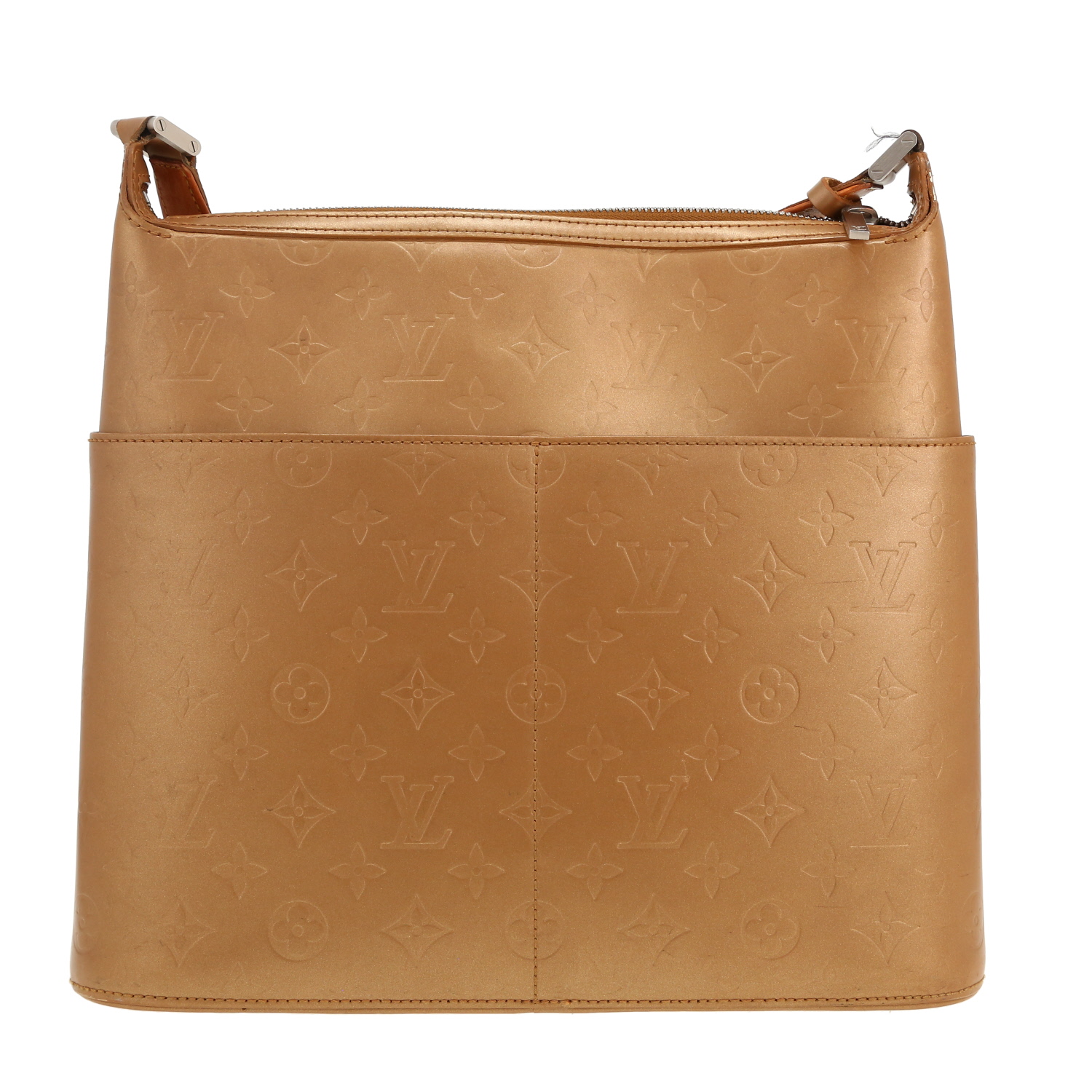 Bolso de mano Louis Vuitton  Sutter en cuero Monogram dorado - Detail D4