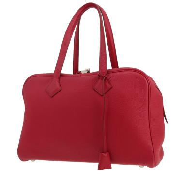 Sac à main Hermès  Victoria en cuir togo rouge