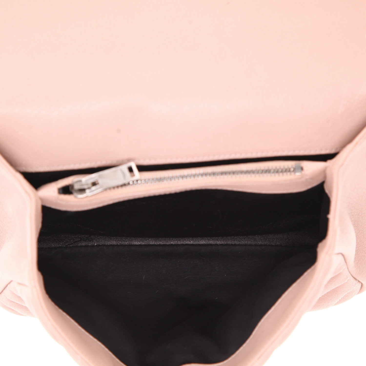 Saint Laurent  College medium model  shoulder bag  in pink chevron quilted leather - Detail D3