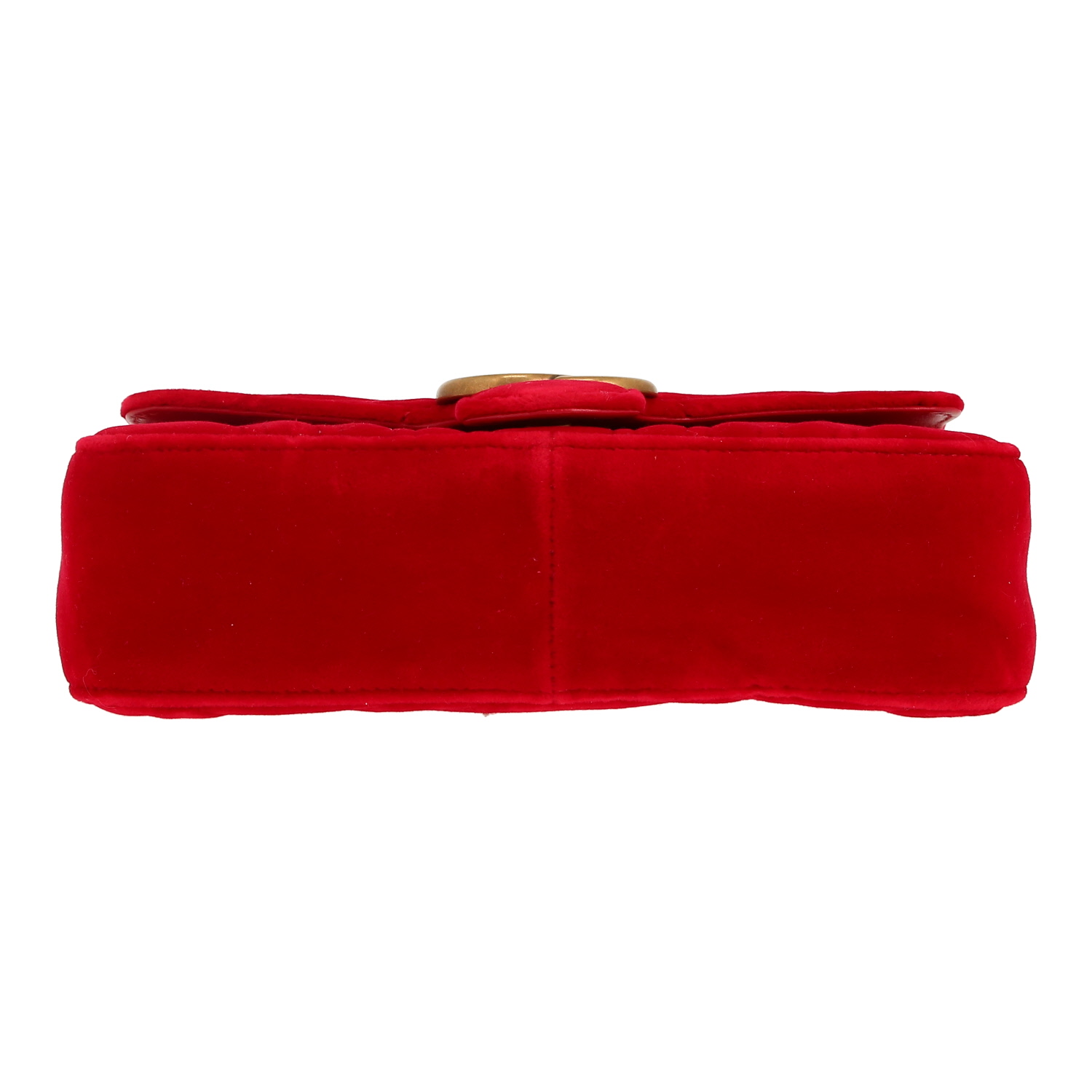 Gucci GG Marmont shoulder bag in red quilted velvet - Detail D1
