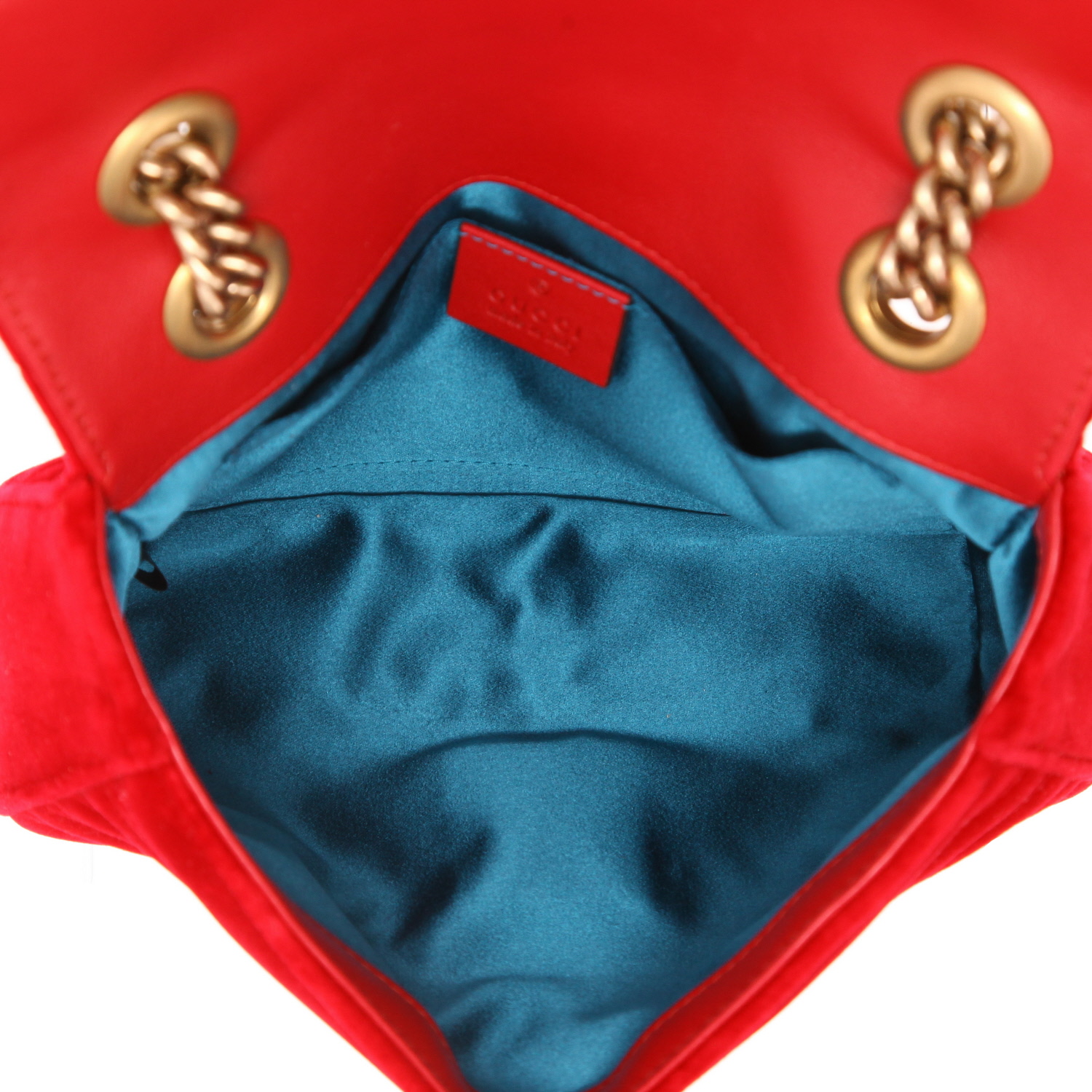 Gucci GG Marmont shoulder bag in red quilted velvet - Detail D3