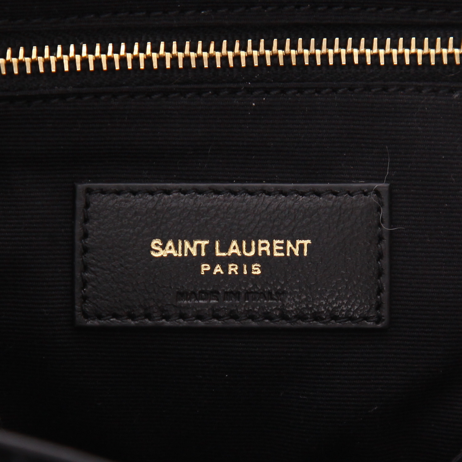 Sac à dos Saint Laurent  Loulou en velours matelassé noir et cuir noir - Detail D2